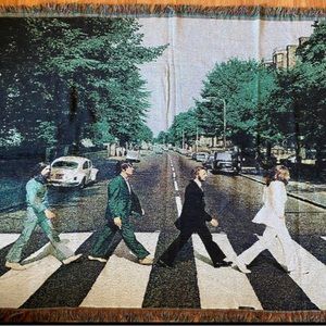 Beatles Abby Road Fringed Woven Wall Tapestry or Throw Blanket